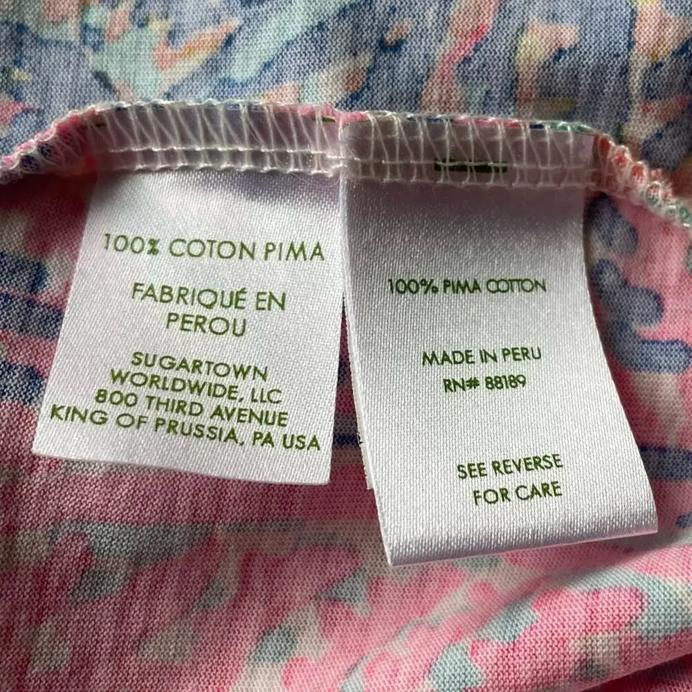 Kids Lilly Pulitzer Electric Feel Elastic Strapless Pima Cotton Casual Dress XXS